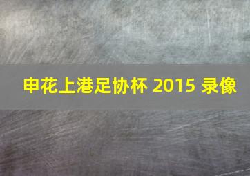 申花上港足协杯 2015 录像